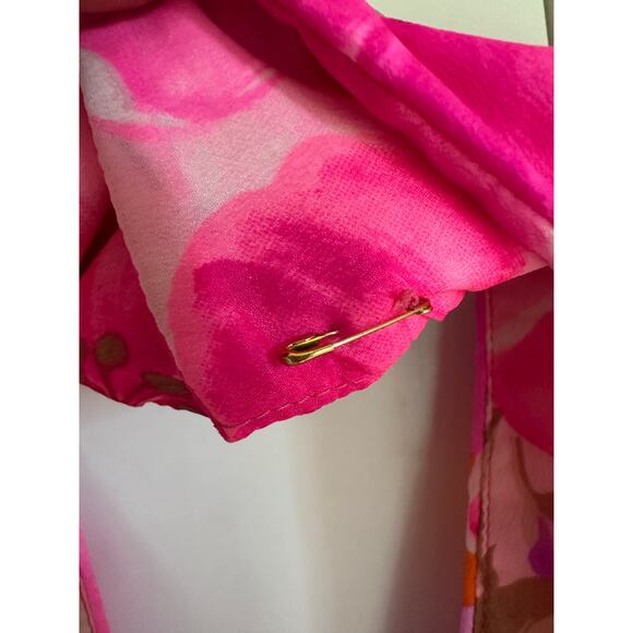 Vintage Womens Dress Hawaiian Size S/4-6 by Andrade made in Hawaii Pink Maxi - Picture 6 of 11